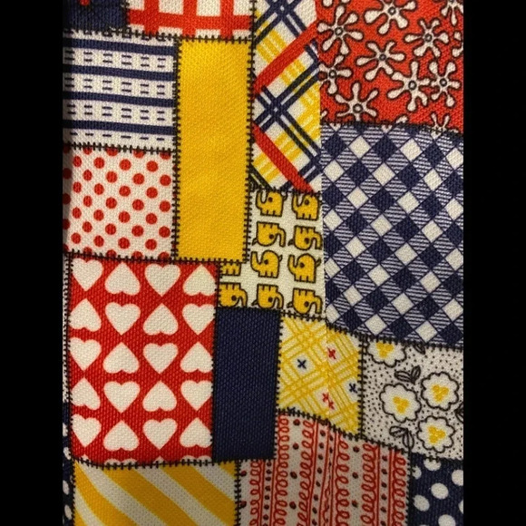 Vintage Short Sleeve Button Down Patchwork Shirt - Picture 4 of 6